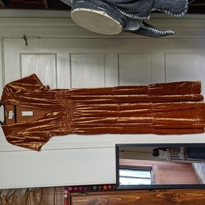 Anthropologie Somerset velvet dress in Honey, XL, New with tags